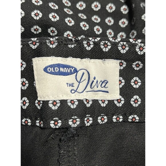 Old Navy Diva Pixie Ankle Pants Womens Size 20 Black Floral Stretch Daisy Print - Picture 3 of 9